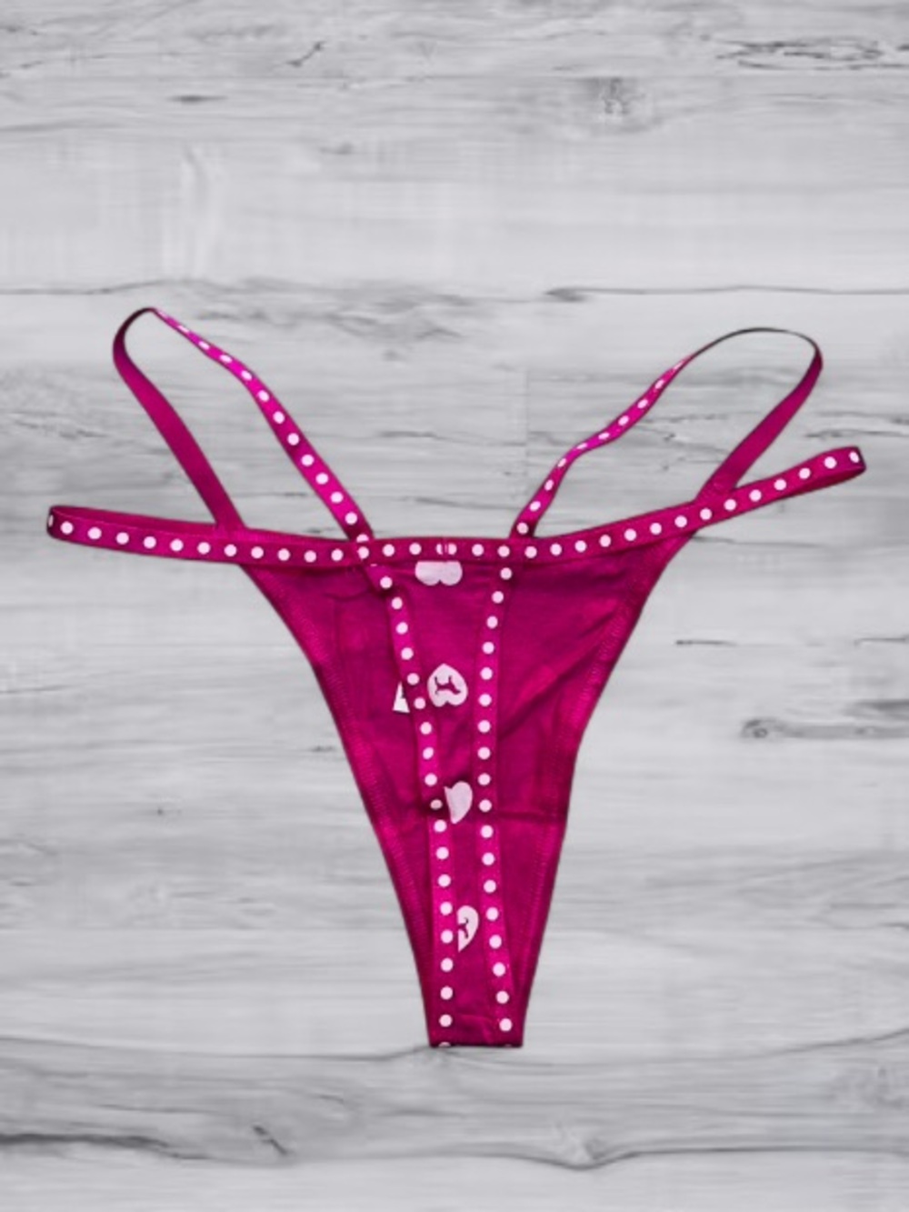 🆕💕 Polka Dot Y2K Double Strappy Logo Thong PINK Victoria Secret Small NWT - Picture 4 of 5